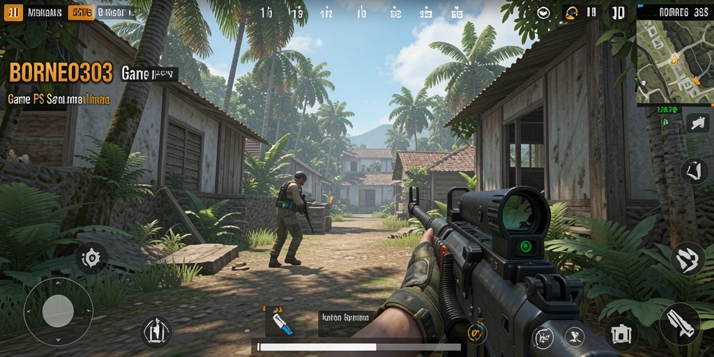 Tangkapan layar gameplay BORNEO303 yang intens dan penuh aksi.