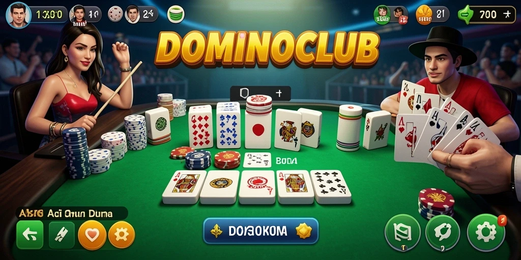 Screenshots menampilkan aksi mendebarkan dalam permainan <strong>DOMINOCLUB</strong>.