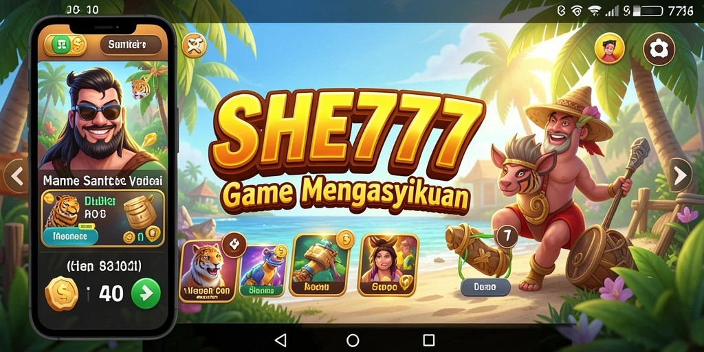 Tampilan permainan SHE777 yang cerah dan menarik.