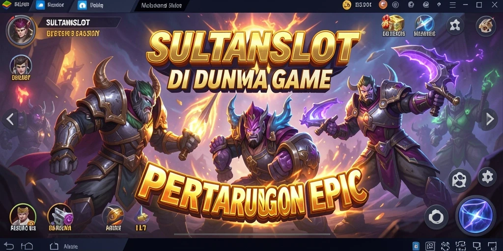 Tampilan gameplay SULTANSLOT dengan berbagai karakter fighting.