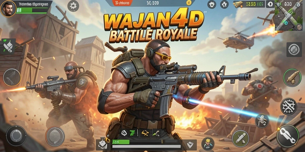 Tangkapan layar dari gameplay seru WAJAN4D dalam mode Battle Royale.
