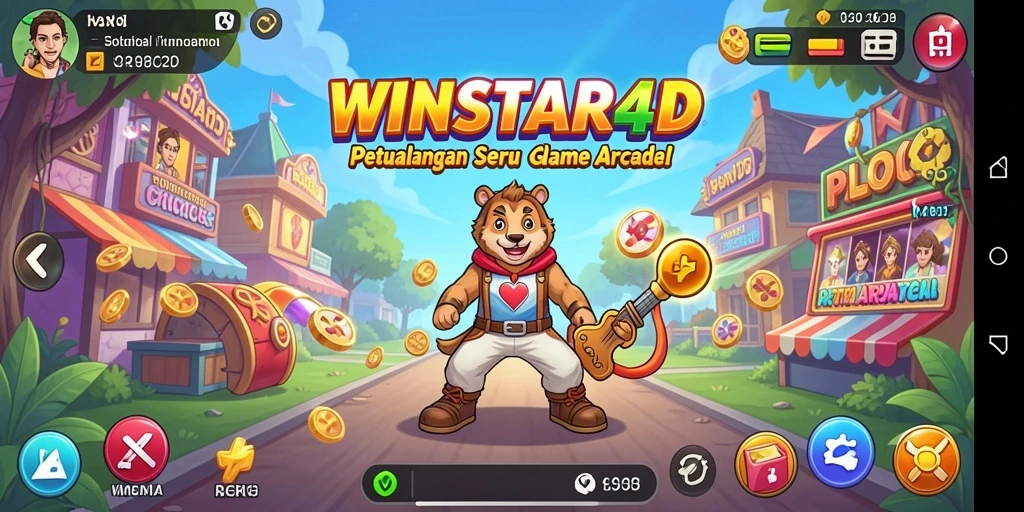 Screenshot gameplay WINSTAR4D yang menampilkan aksi seru di level Arcade.